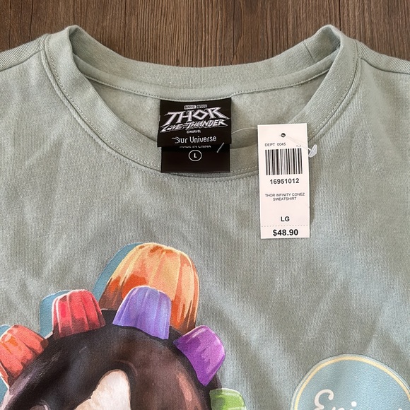 Her Universe Thor Love and Tinder Infinity Conez Crew Neck Sweatshirt - Picture 3 of 3